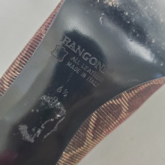 Rangoni Firenze | Color Shifting Gold Red Leopard Print Stiletto Point Toe Pumps - Picture 10 of 12